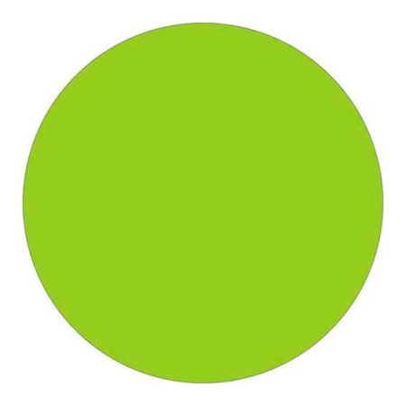 Box Packaging 3/4" Dia. Round Removable Paper Labels, Fluorescent Green, Roll of 500 DL1388FG